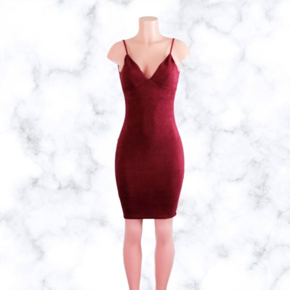 Burgundy Midi Dress - Picture 1 of 2
